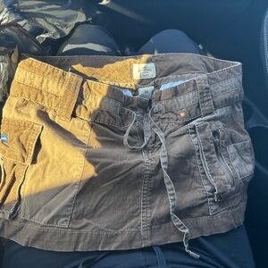 Brown Abercombie and Fitch low rise mini corduroy skirt